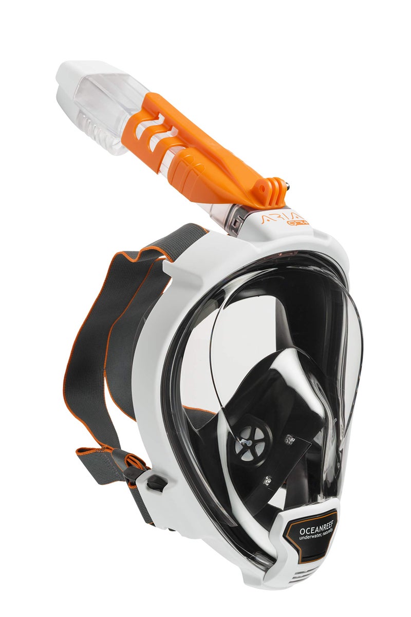 OCEANREEF OCEAN REEF - Aria QR+ Quick Release Full Face Snorkel Mask with Snorkel - 180 Degree Underwater View and Quick Release System (M/L, White). - Image 1
